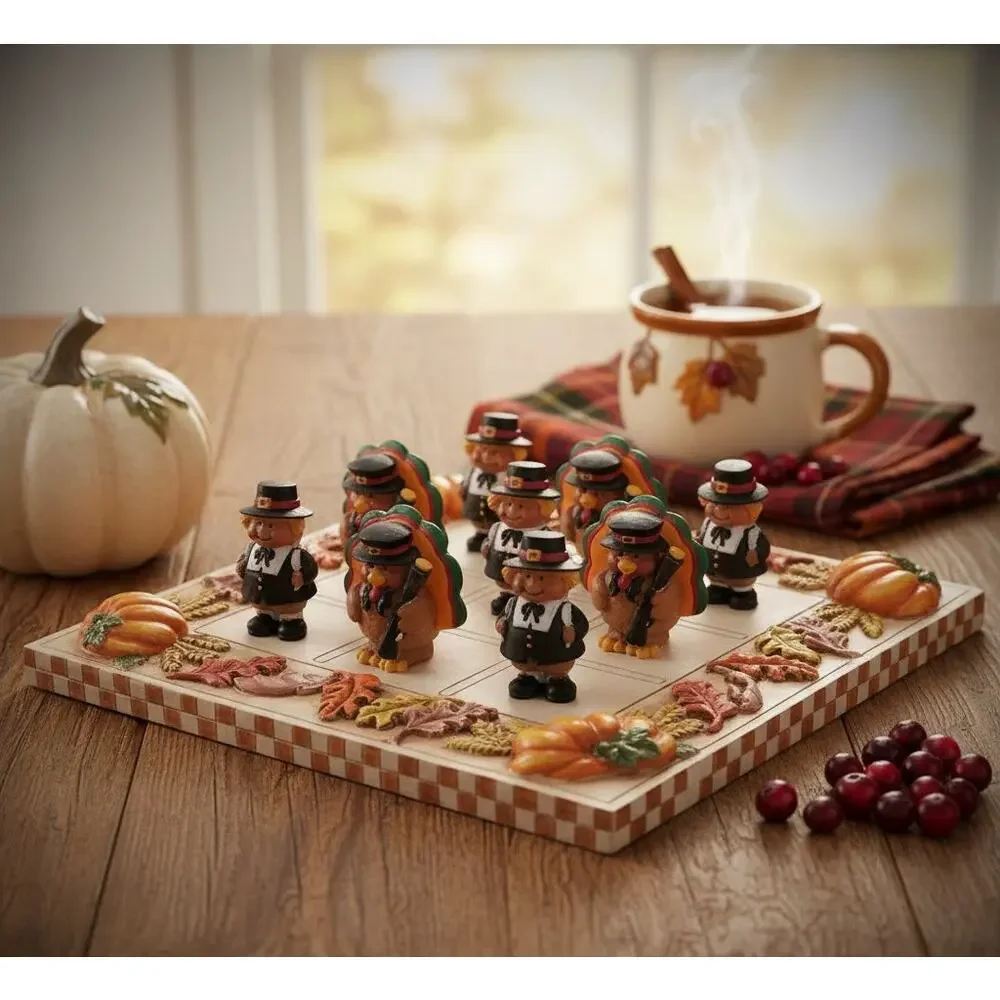Yankee Candle Boney Bunch Thanksgiving Turkey Checkers Set – Fall Table Décor